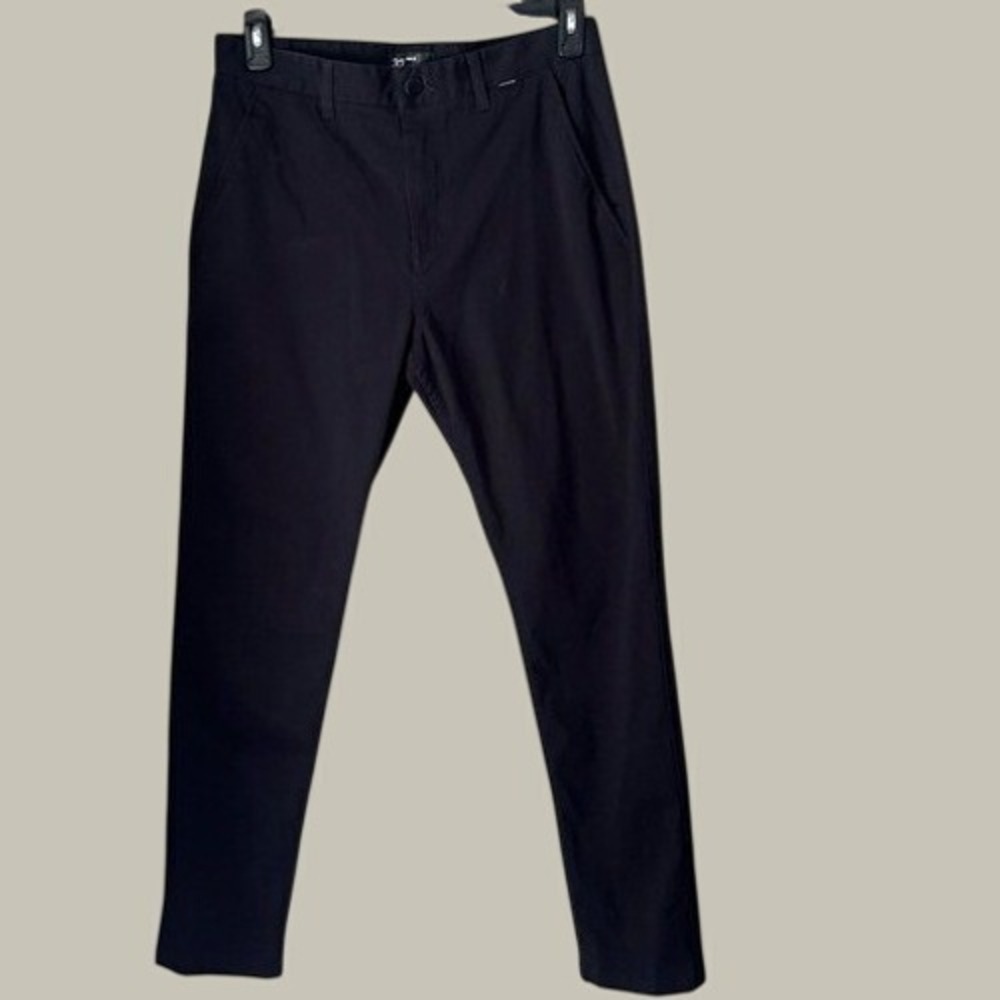 Men's Black Chinos Casual Commuter tech, hybrid performance Pants 32